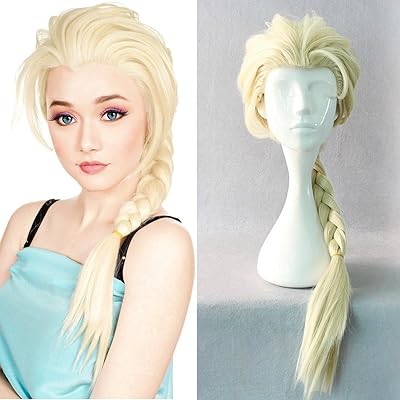 Perruque blonde merci pour femmes, costumes tressés longs pour fête d'halloween s028