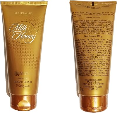 Exfoliant au sucre oriflame milk & honey gold pour adoucir la peau