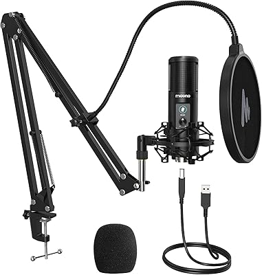 Maono microphone à condensateur usb au-pm421, microphone d'enregistrement de studio professionnel avec sourdine