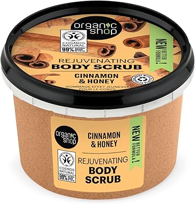 Exfoliant corporel à la cannelle et au miel organic shop, 250 ml, or
