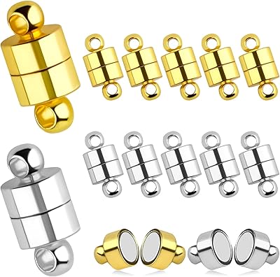 Lot de 12 fermoirs magnétiques, clips de fixation pour bracelets et colliers, fermoir