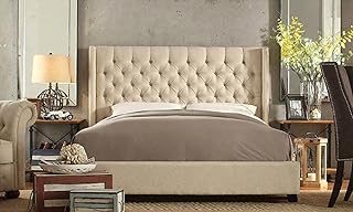 Lit queen size au design classique r2r furniture avec matelas et espace