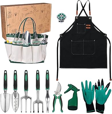 Ensemble d'outils à main de jardinage de 11 pièces kit manuel confortable