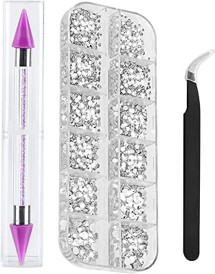 3000 pièces de strass en cristal propre 6 tailles pierres précieuses