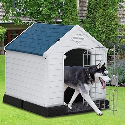 Niche pour chien jomep en plastique imperméable et respirante avec trous d'aération