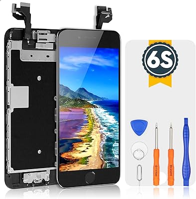 Pièces de rechange d'écran noir bookman pour iphone 6s, assemblage plein écran