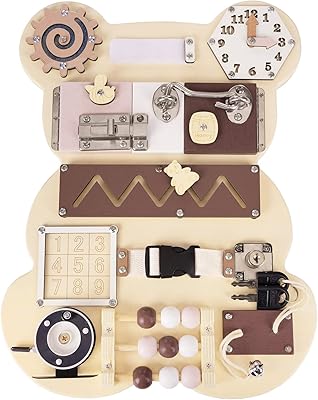 Planche occupée ours pour tout-petits jouets montessori en bois planche sensorielle d'activités