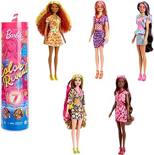 Poupée barbie et accessoires, poupée color show, parfumée avec 7 surprises dont changement