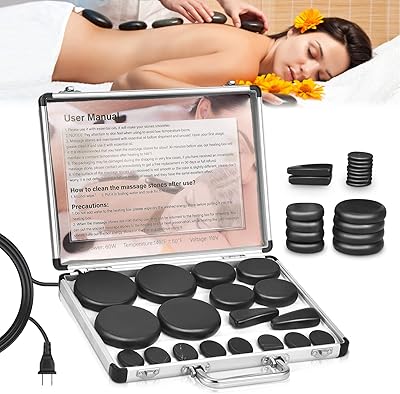 Ensemble de massage électrique aux pierres chaudes, ensemble de pierres chaudes de basalte