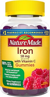 Nature made iron 18 mg par portion avec vitamine c, complément alimentaire