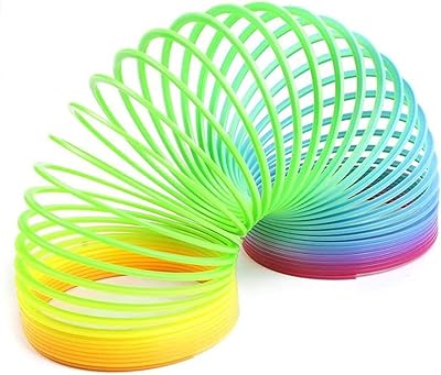 Jouet videur en plastique arc-en-ciel extensible foxt magic spring (multicolore) paquet de 2