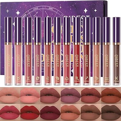 Ensemble de maquillage rouge à lèvres liquide mat, 12 pièces, brillant à lèvres