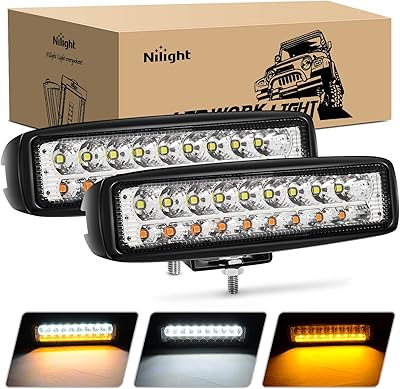 Nylight 54w 6" feux antibrouillard led blanc ambre 2 pièces pour bateau