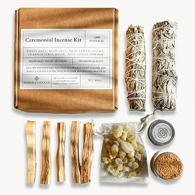 Ensemble d'encens de luxe - kit de purification avec sauge blanche, palo santo