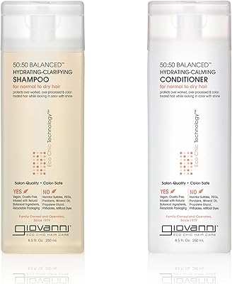 Ensemble shampoing et après-shampooing équilibré giovanni 50:50 - hydrate, purifie et apaise