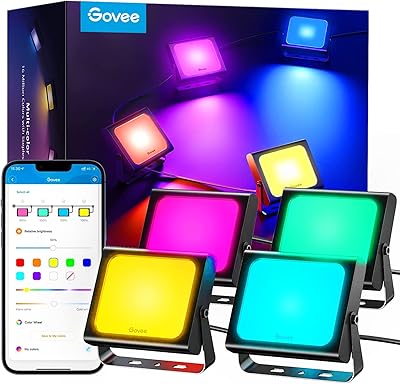 Projecteurs d'extérieur jovi 4 pièces intensité variable 2200-6500k rgbic blanc chaud et lumière du jour. Diaytar : Qualité professionnelle, prix grand public