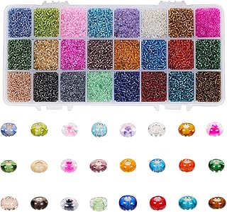 Ensemble de perles de verre multicolores sabo - kit de 38 400 petites