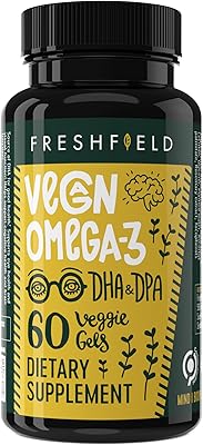 Supplément freshfield vegan omega 3 dha : huile d'algues de qualité supérieure, approvisionnement