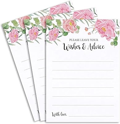 Cartes de vœux et conseils floraux pour les mariages (50pcs)
