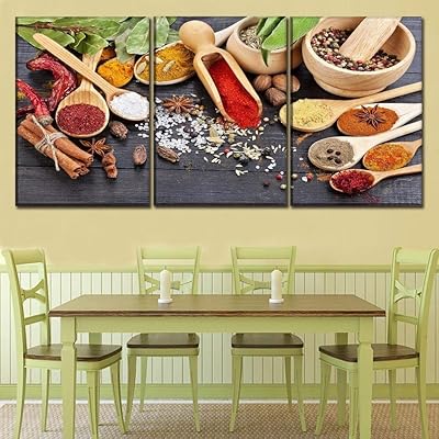 Yyzbjaoz image modulaire pour cuisine et salle à manger, cadre décoratif 3 pièces