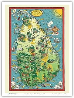 Sri lanka peinture de propagande sur le thé de ceylan carte illustrée vintage