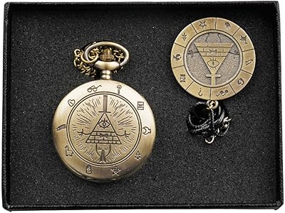 Montre de poche creuse en forme de poulpe à quartz noir pendentif souvenir