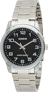 Montre casio pour homme avec cadran noir et bracelet en acier inoxydable