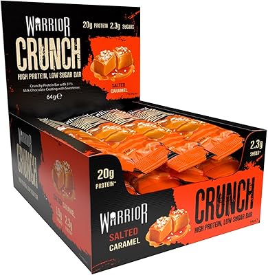 Barre pressable warrior low carb et haute teneur en protéines 64 g caramel