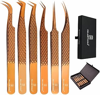 Phlash tools lot de 6 pinces à épiler pour extensions de cils. kit