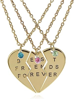 Collection best friends forever de tesda, composée de 3 chaînes de cristaux scintillants avec un pendentif en forme de cœur. Diaytar : Connectez-vous aux meilleures offres