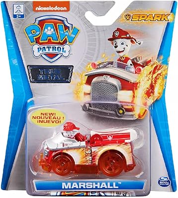 Véhicule moulé sous pression paw patrol true metal spark 1:55 - marshall (rouge)