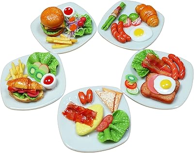 Assortiment de 5 pièces de nourriture miniature pour maison de poupée, accessoires miniatures