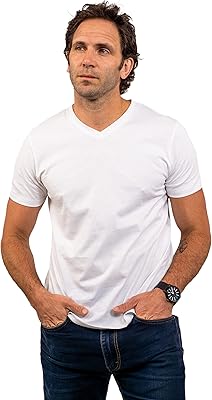 T-shirts de luxe pour hommes - t-shirt à col en v en coton pima, t-shirts unis pour hommes, t-shirts classiques en coton doux pour hommes. Catalogue géant, prix mini chez Diaytar Sénégal