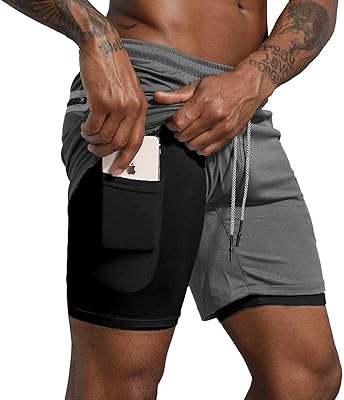 The white shop short de course 2 en 1 pour homme