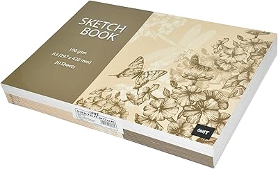 Carnet de croquis lite, blanc, format a3, 12 pièces, couverture supérieure, 20 feuilles