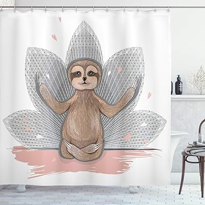 Rideau de douche multicolore ambesonne en trois couleurs et trois tailles 75 pouces