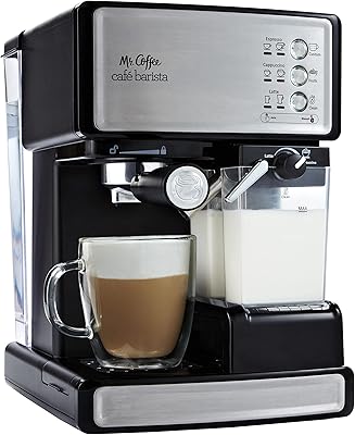 Cafetière programmable à expresso et cappuccino mr. coffee avec mousseur à lait automatique