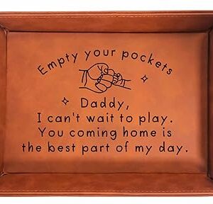 Meilleurs cadeaux pour papa de la part de sa fille, de son fils et de ses enfants, cadeaux d'anniversaire uniques pour son beau-père, son mari et ses hommes, plateau de serveur en cuir pu, cadeaux de fête des pères de sa fille et de son fils (papa). Plus de choix, moins de dépenses avec Diaytar