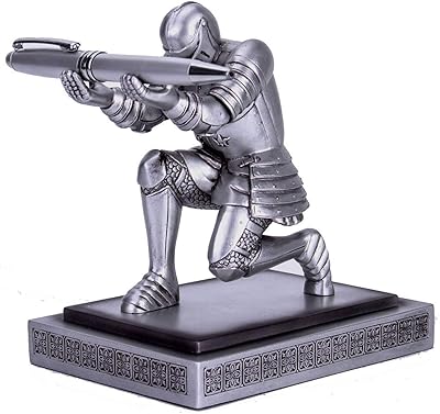 Porte-stylo en résine soldier executive knight accessoire de bureau personnalisé pour cadeaux