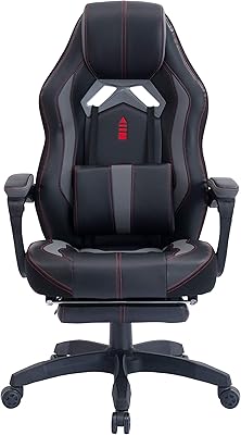 Chaise de jeu pour ordinateur et bureau de style course blitzed avec repose-pieds