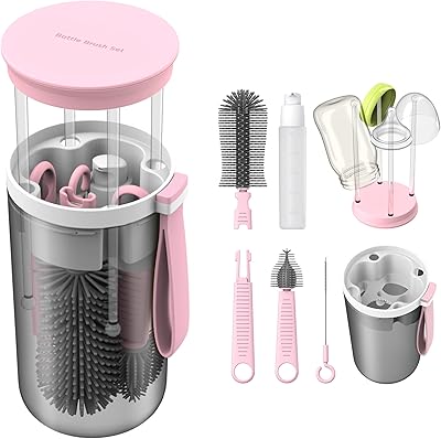Ensemble de brosses de voyage pour biberons tequico avec brosse à en silicone