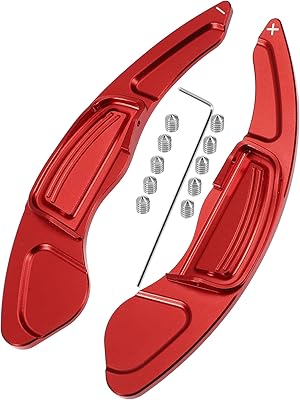 Xautohawks une paire de couvre-volant en alliage d'aluminium de couleur rouge pour honda