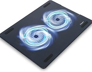 TAPIS DE REFROIDISSEMENT TARGUS À DOUBLE VENTILATEUR AVEC CONNEXION USB, CONCEPTION PORTABLE MINCE