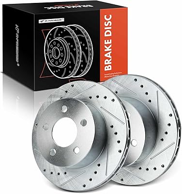 A jeu de disques de frein avant percés et fendus de qualité supérieure