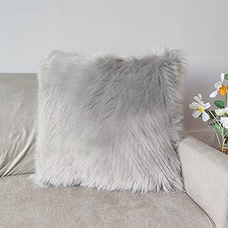 Housses de coussin en fausse fourrure 18x18 pouces, housse de coussin de luxe