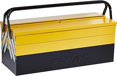 Coffre à outils en métal stanley avec 2 tiroirs, taille 21 pouces, noir/jaune