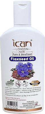 Huile de graines de lin 100 % pure non raffinée ikan london 100