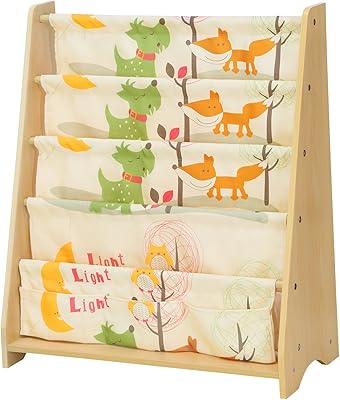 Bibliothèque sur pied pour enfants songmix étagères en tissu à 4