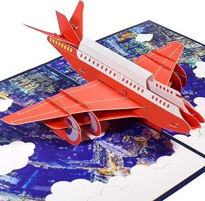 Carte de vœux pop-up 3d en forme d'avion pour toutes les occasions
