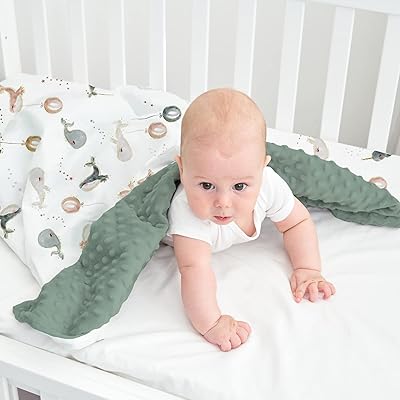 Couverture pour bébé super douce avec dos à pois double couche, couverture